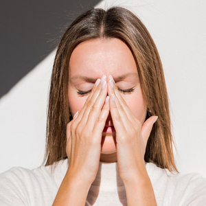 woman with sinus pain