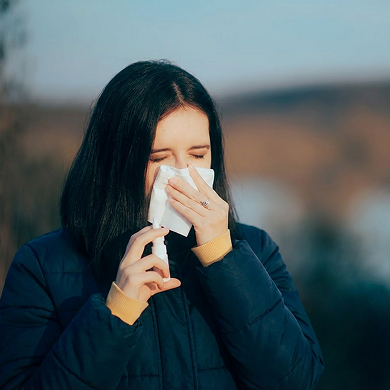 Woman with nasal obstruction