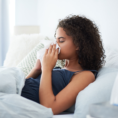 Woman with sinus infection